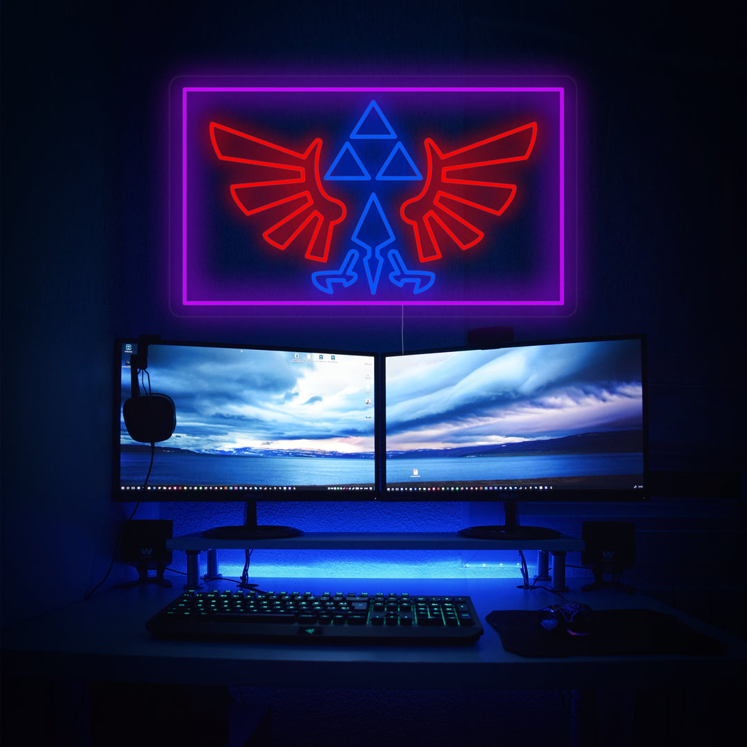 "Zelda Triforce Game Room" Neonskylt