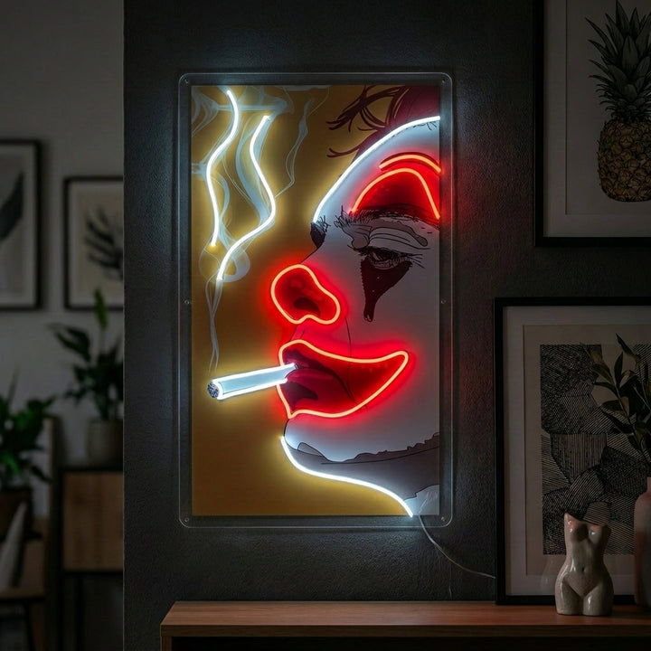 "Rökande Joker" Neonskylt