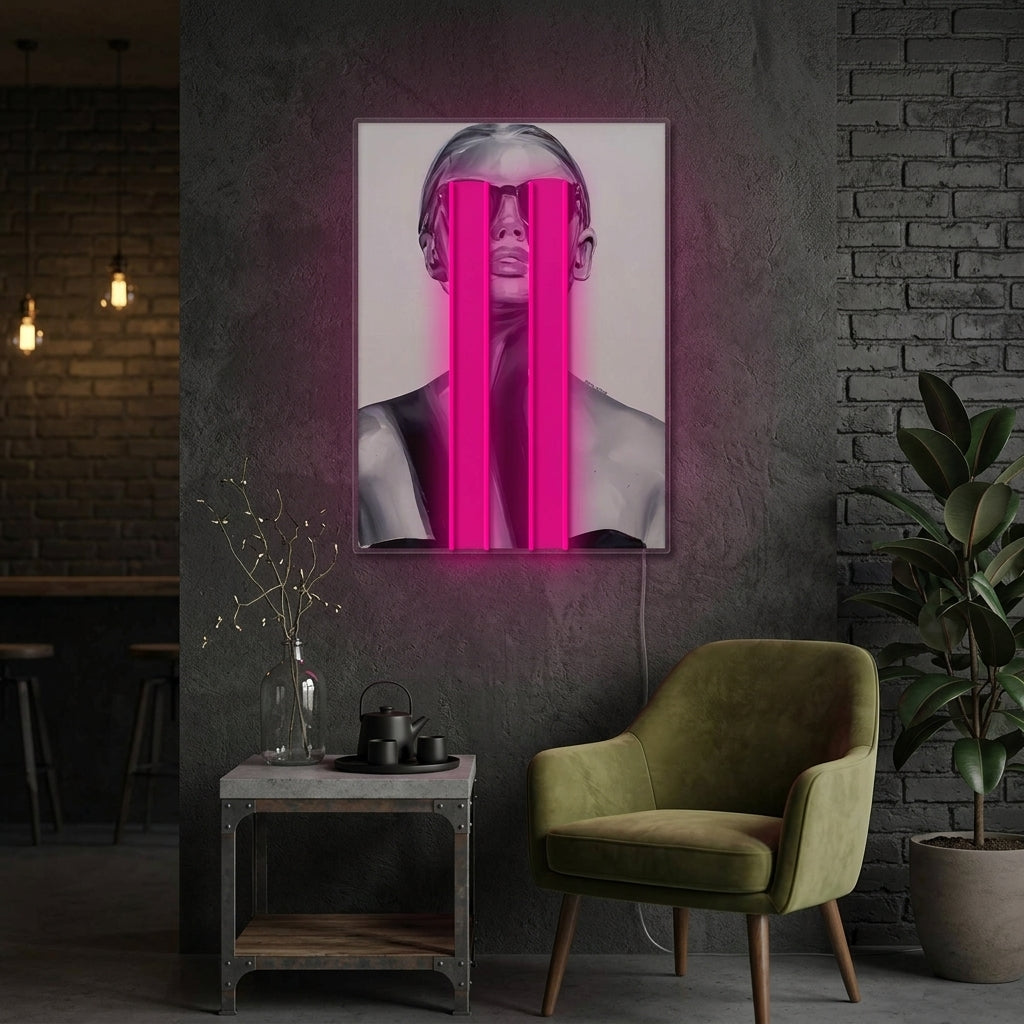 "Maskerad musa" Neonskylt