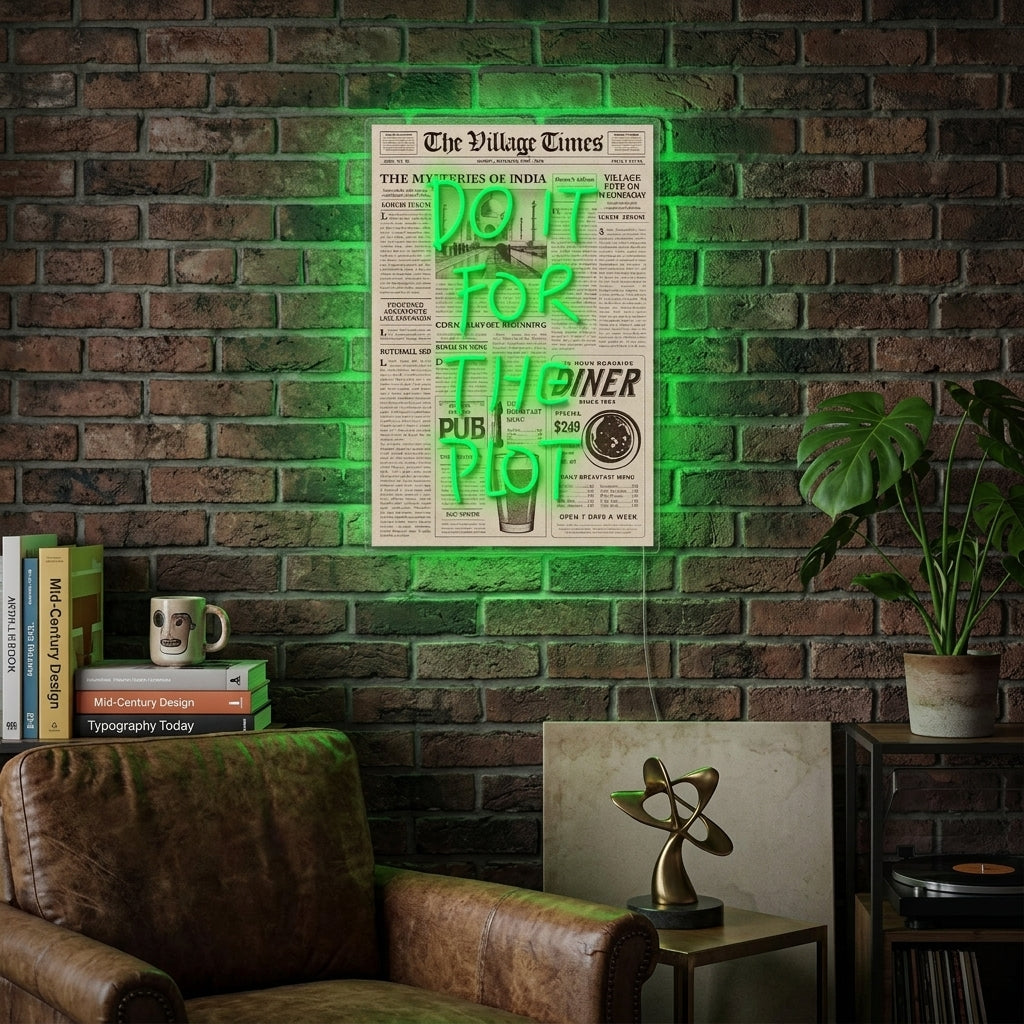 "DO IT FOR THE PLOT" Neonskylt