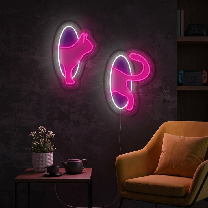 "Katt i portalen" Neonskylt