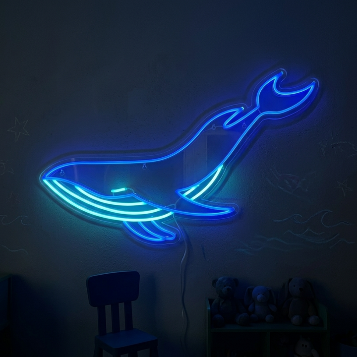 "Blåval" Neonskylt