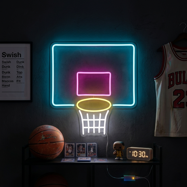 "Nät För Basketplan" Neonskylt