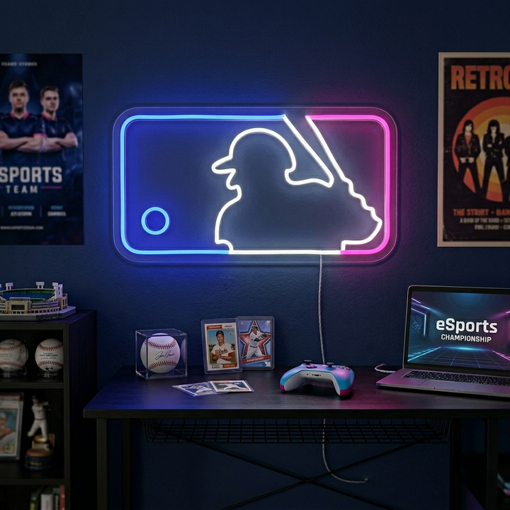 "Basebollspel" Neonskylt