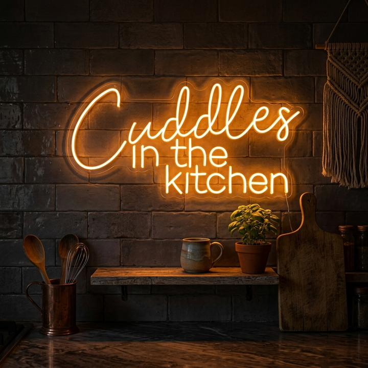 "Cuddles in the Kitchen" Neonskylt