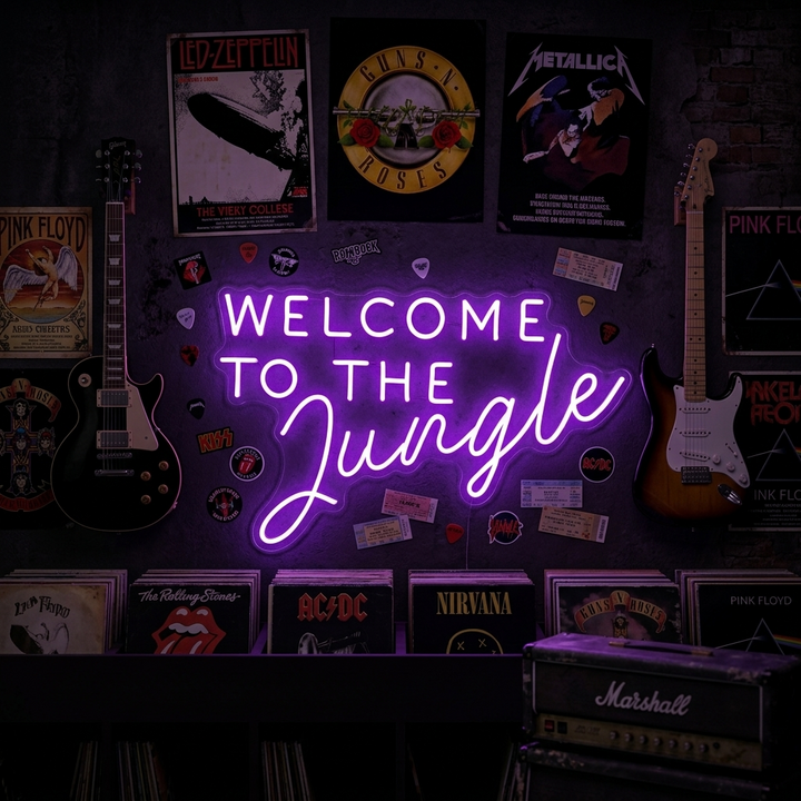 "Welcome to the Jungle" Neonskylt