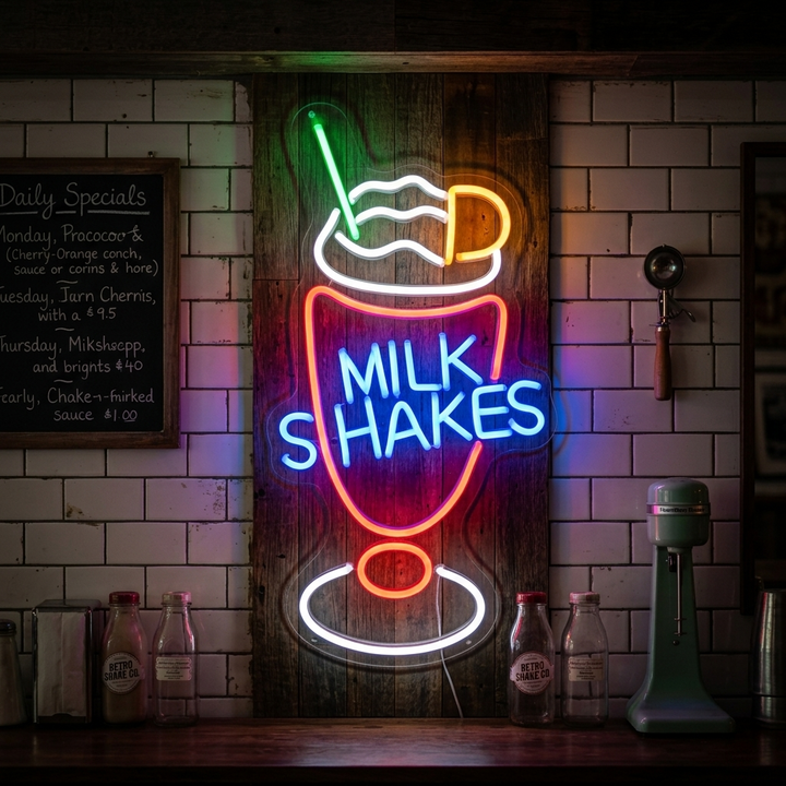 "Milk Shakes" Neonskylt