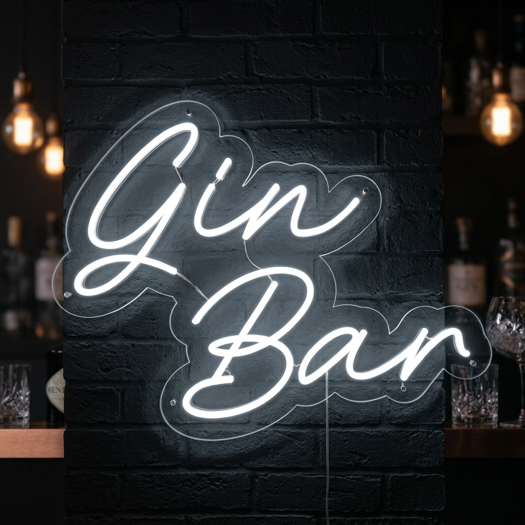 "Gin Bar" Neonskylt