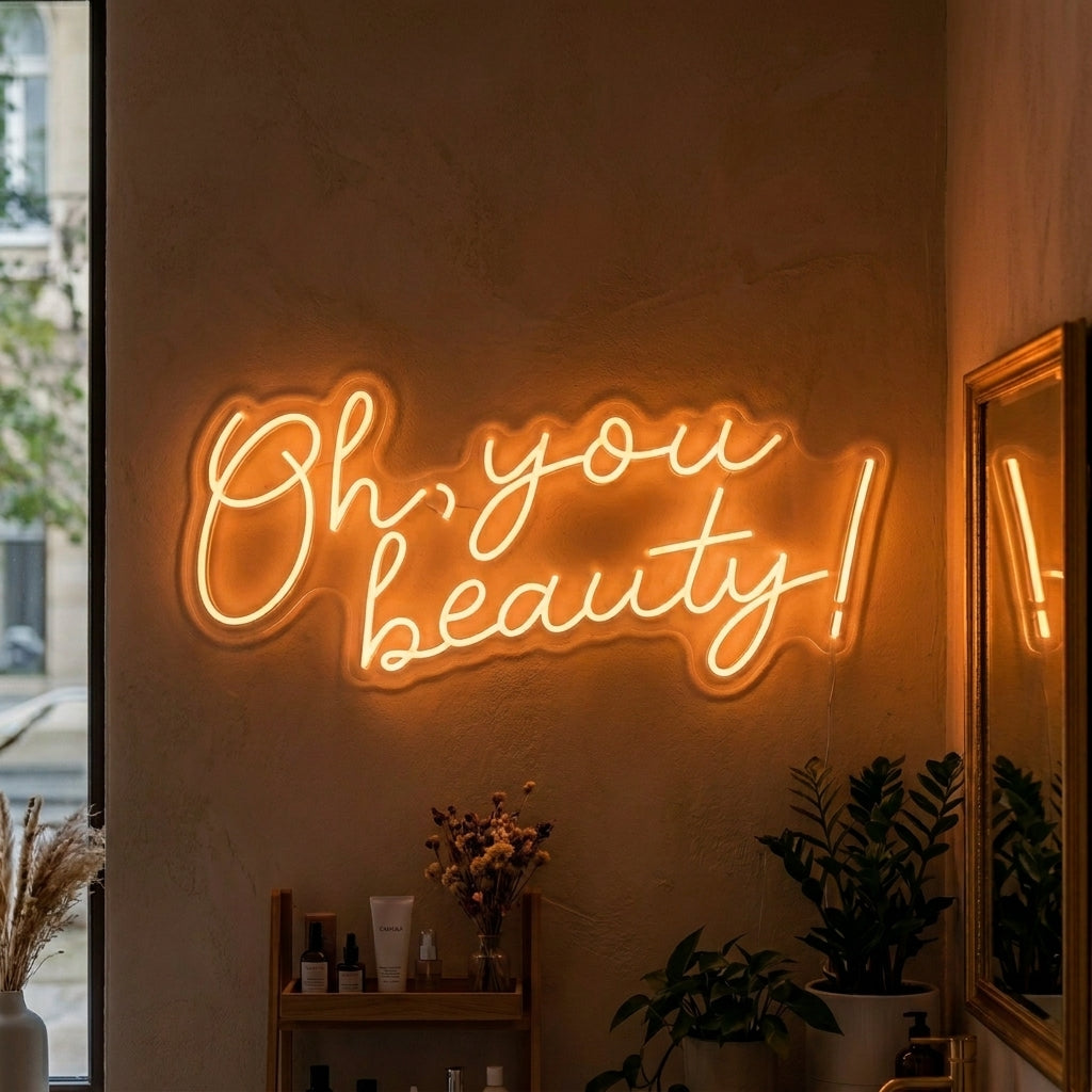 "Oh You Beauty" Neonskylt