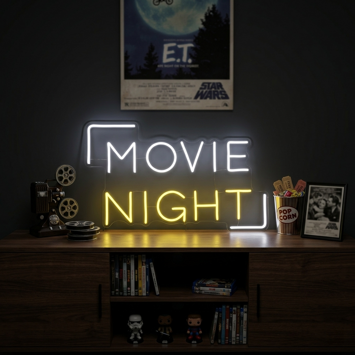 "Movie Night" Neonskylt