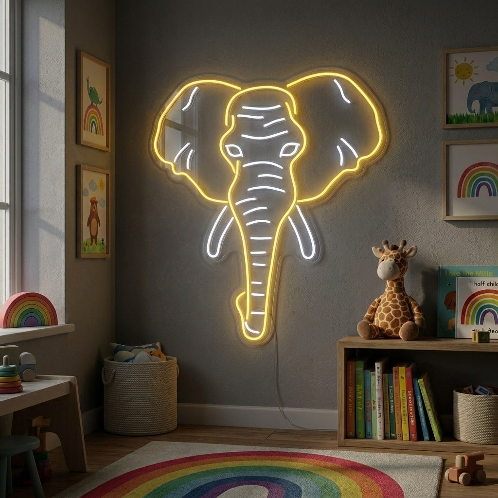 "Elefant" Neonskylt