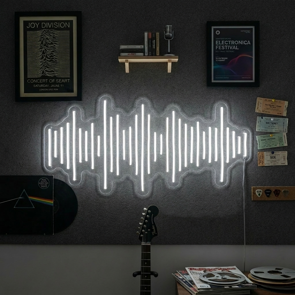 "Musikvågor" Neonskylt