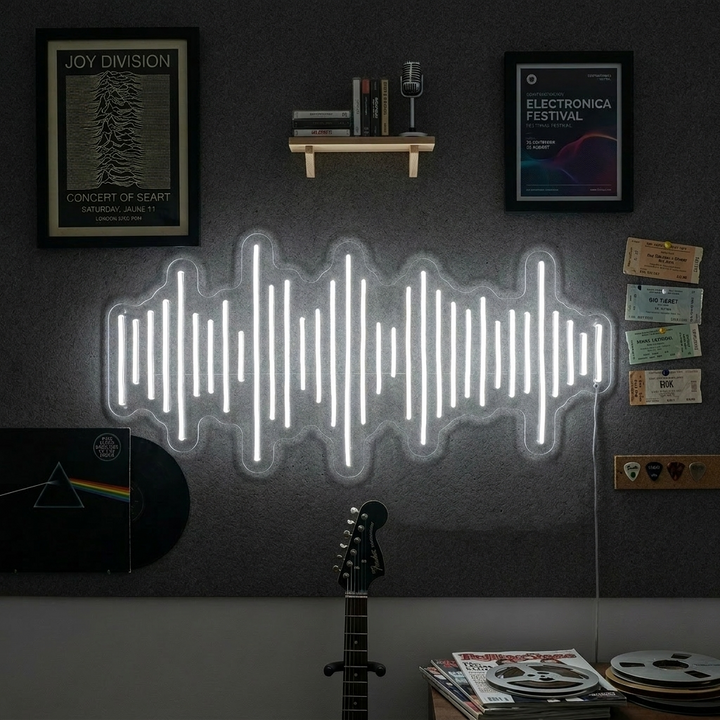 "Musikvågor" Neonskylt