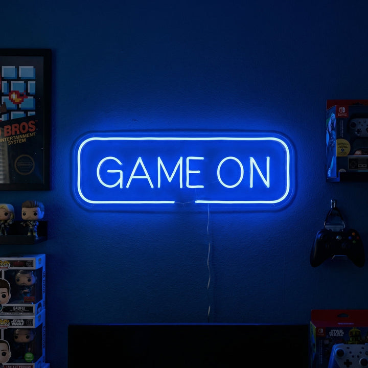 "Game On, Väggkonst För Spel" Neonskylt