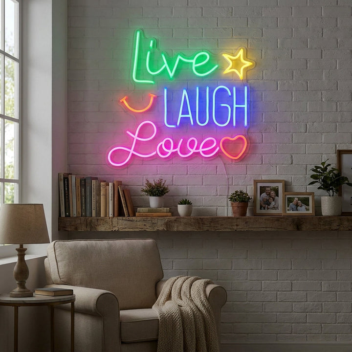 "Live Laugh Love" Neonskylt
