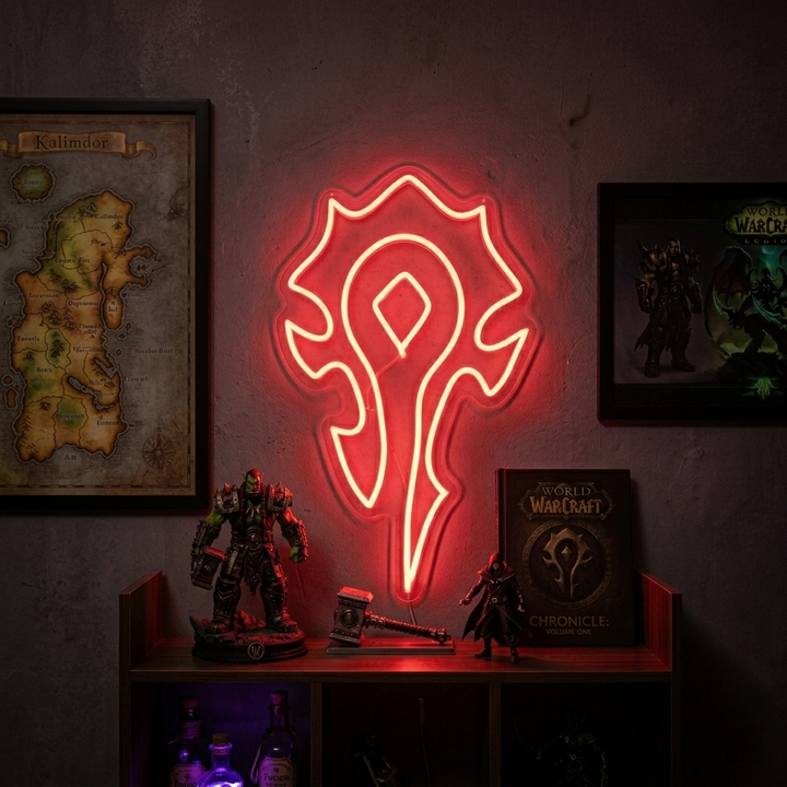 "Horde-Symbol, Väggdekoration För Spelrum" Neonskylt