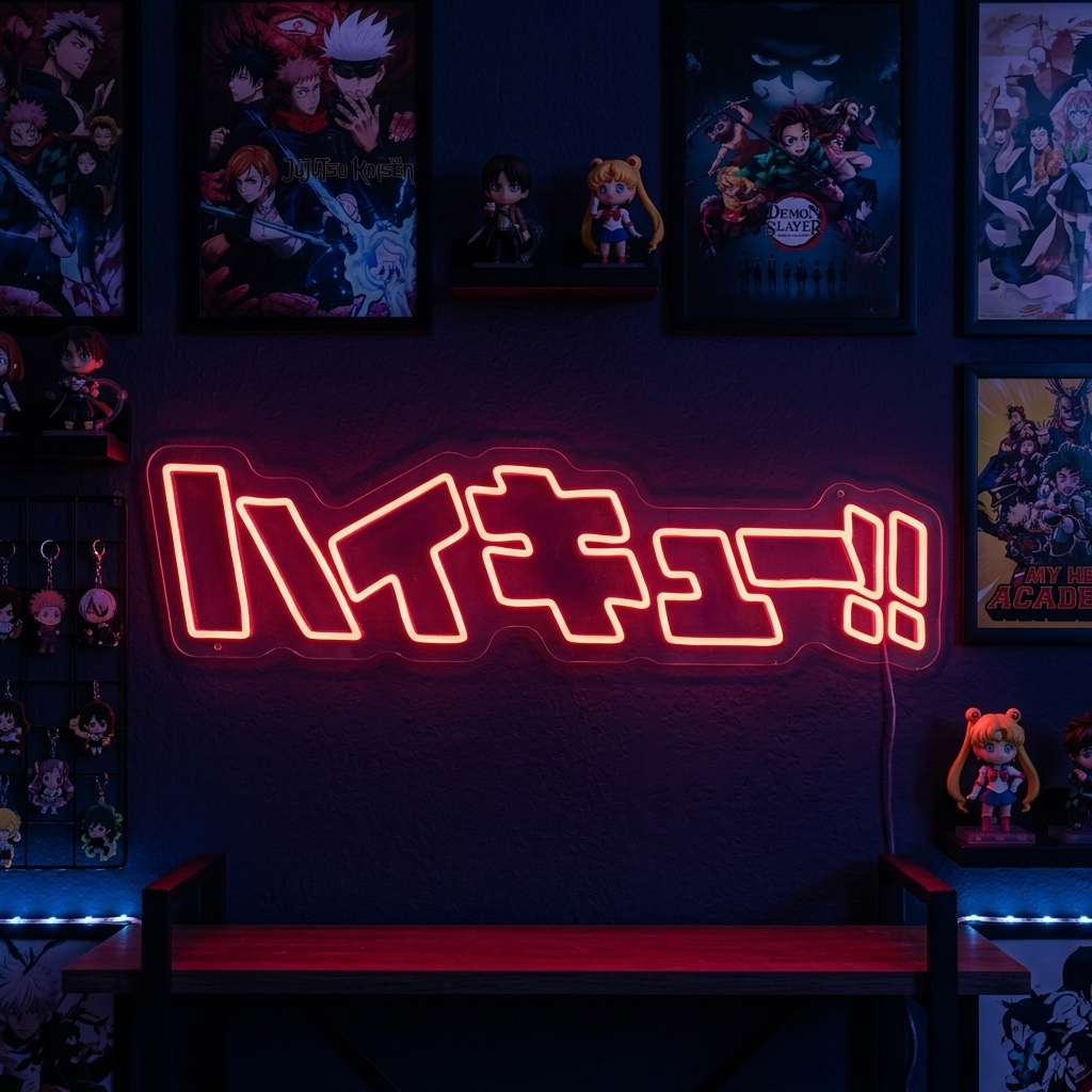 "Haikyuu Hetblodig Ungdom" Neonskylt