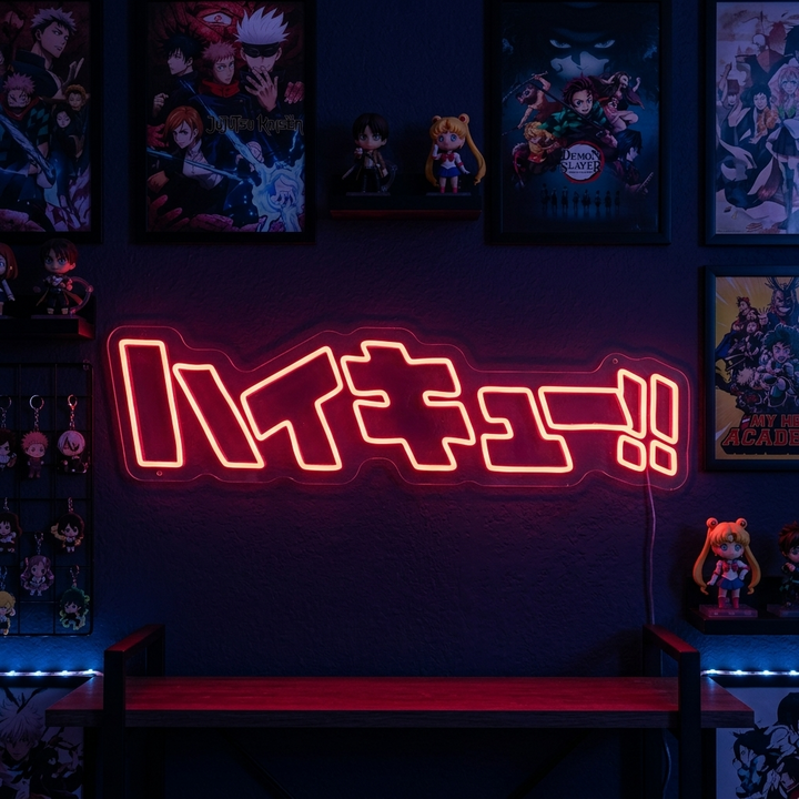 "Haikyuu Hetblodig Ungdom" Neonskylt