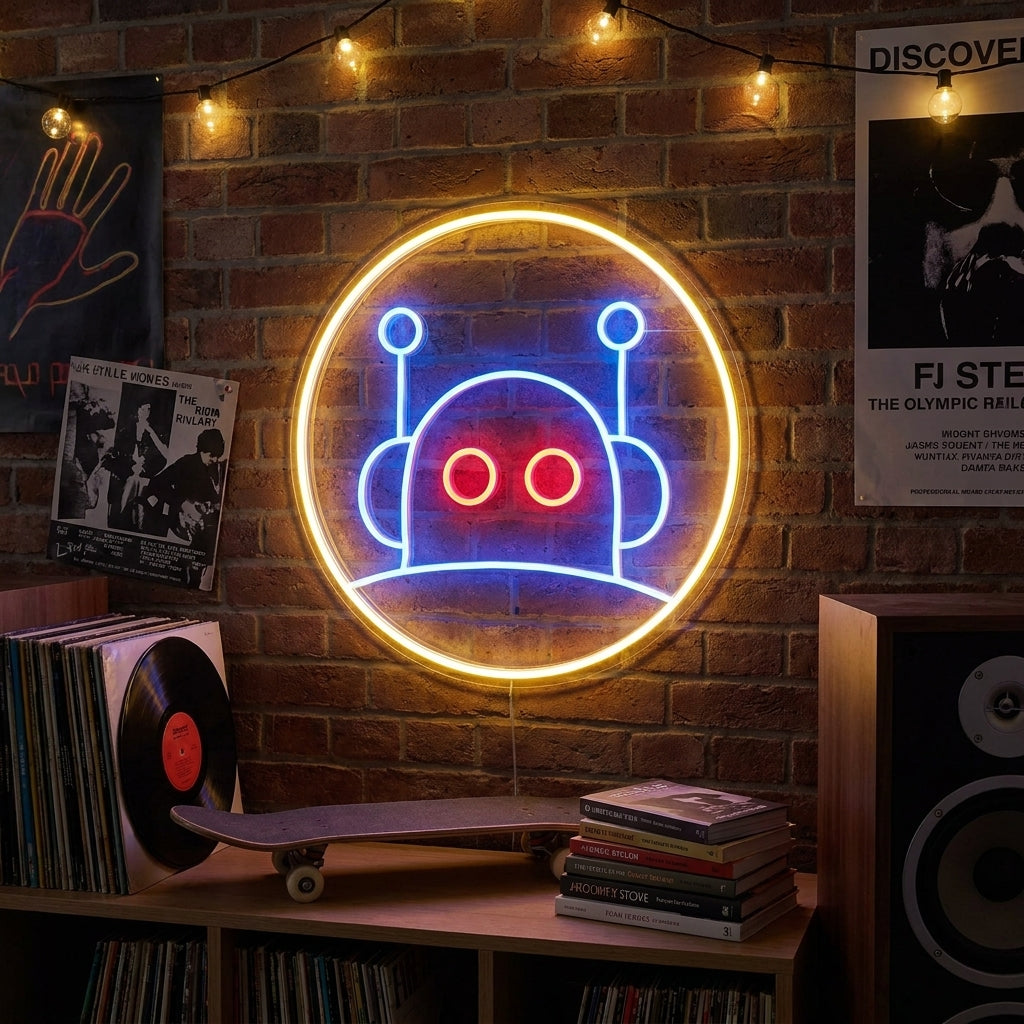 "Robot gris" Neonskylt
