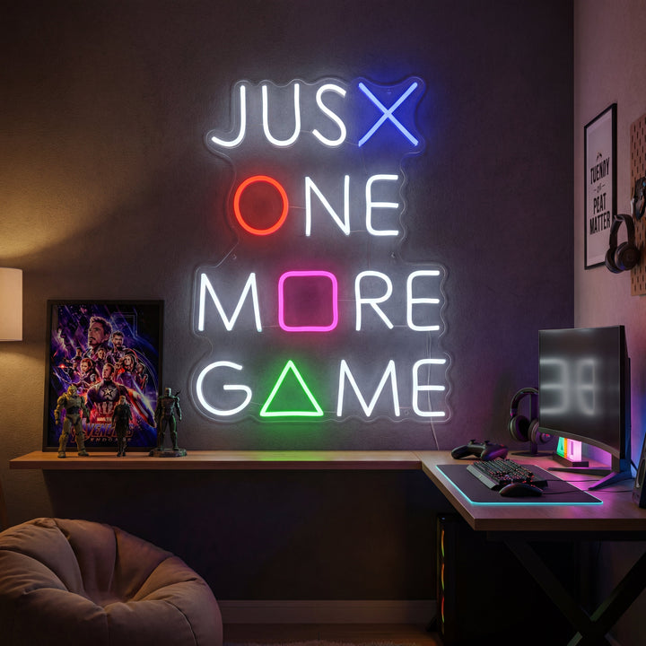 "Just One More Game, Speldekoration" Neonskylt