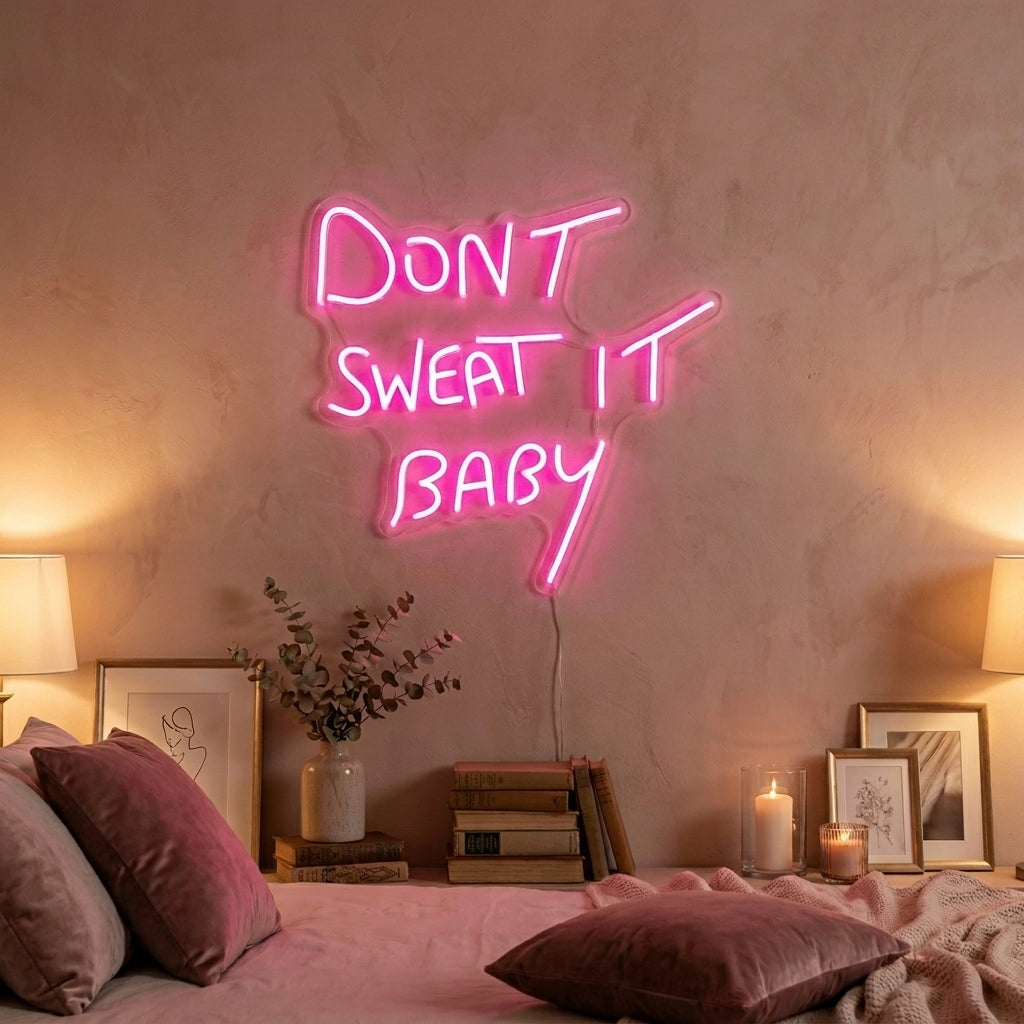 "Dont Sweat it Baby" Neonskylt