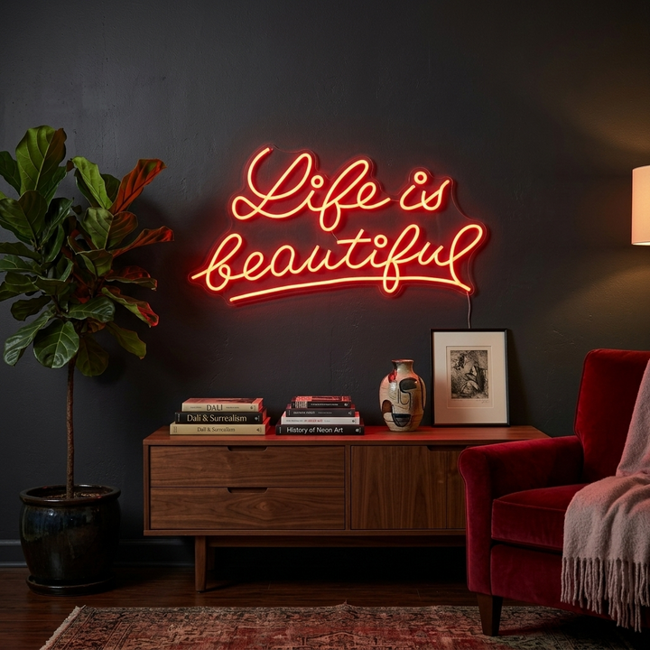 "Life is Beautiful" Neonskylt