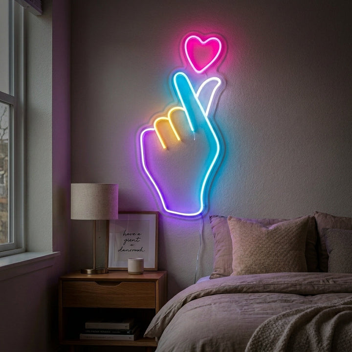 "Hand Hjärta" Neonskylt