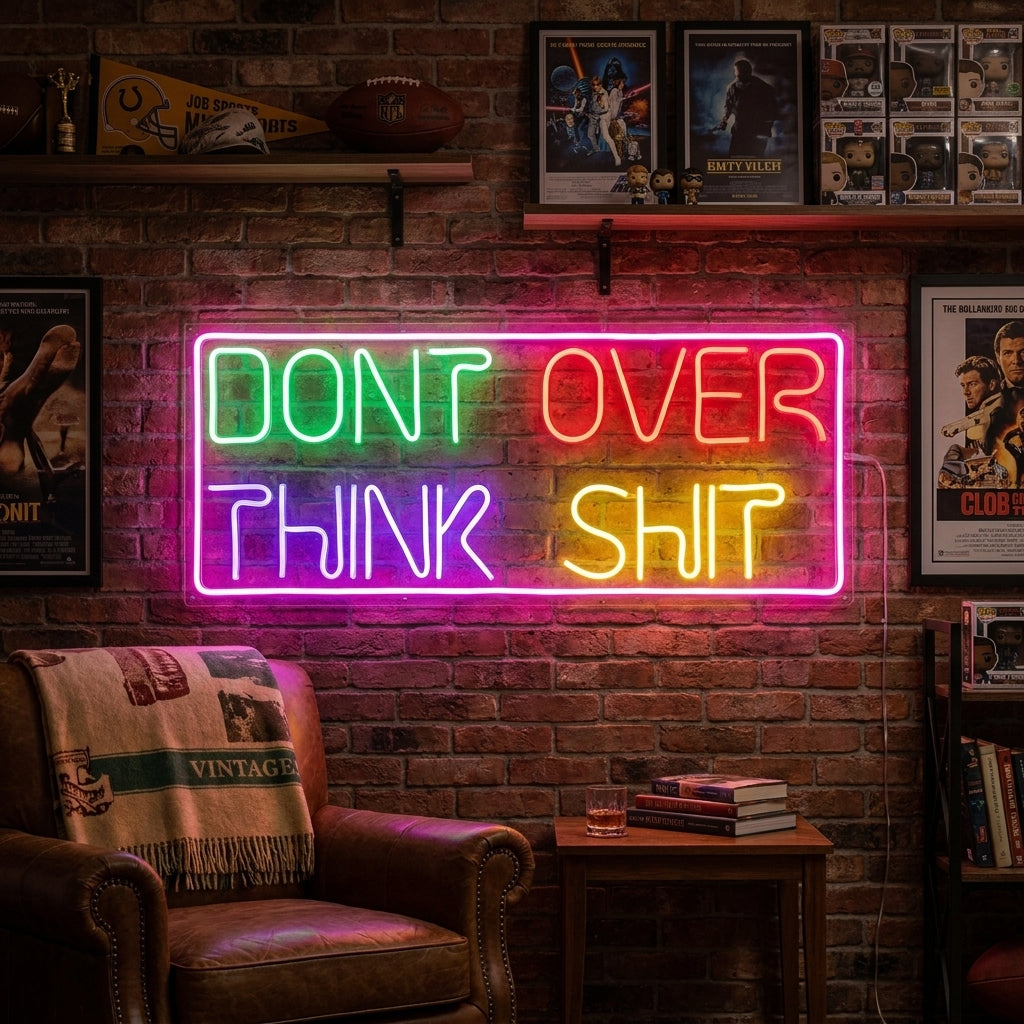 "Dont Over Think" Neonskylt