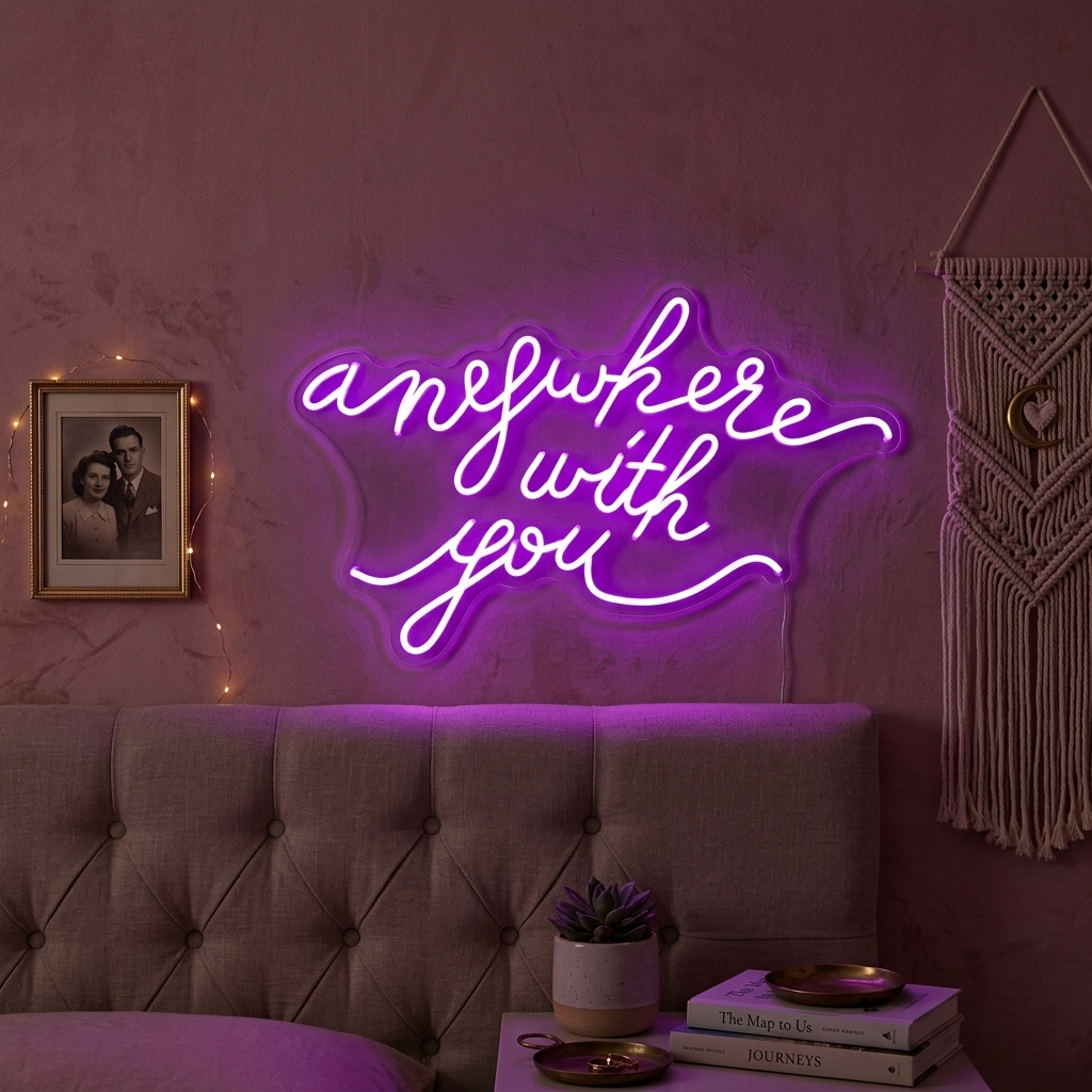 "Anywhere With You" Neonskylt