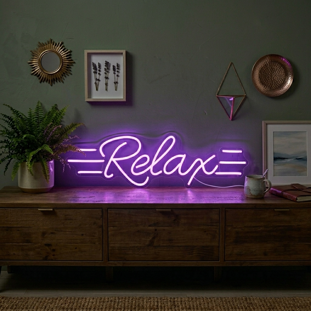 "Relax" Neonskylt