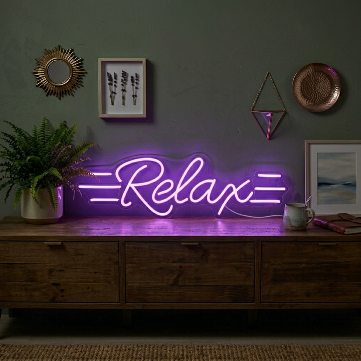 "Relax" Neonskylt