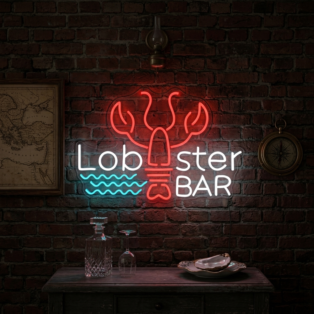 "Lobster Bar" Neonskylt