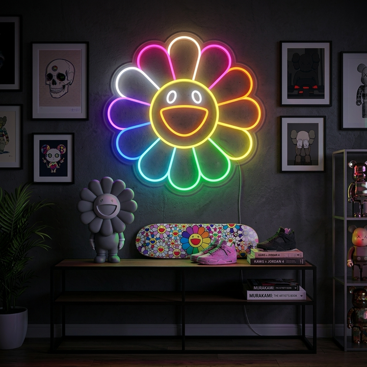 "Regnbågsblomma" Neonskylt