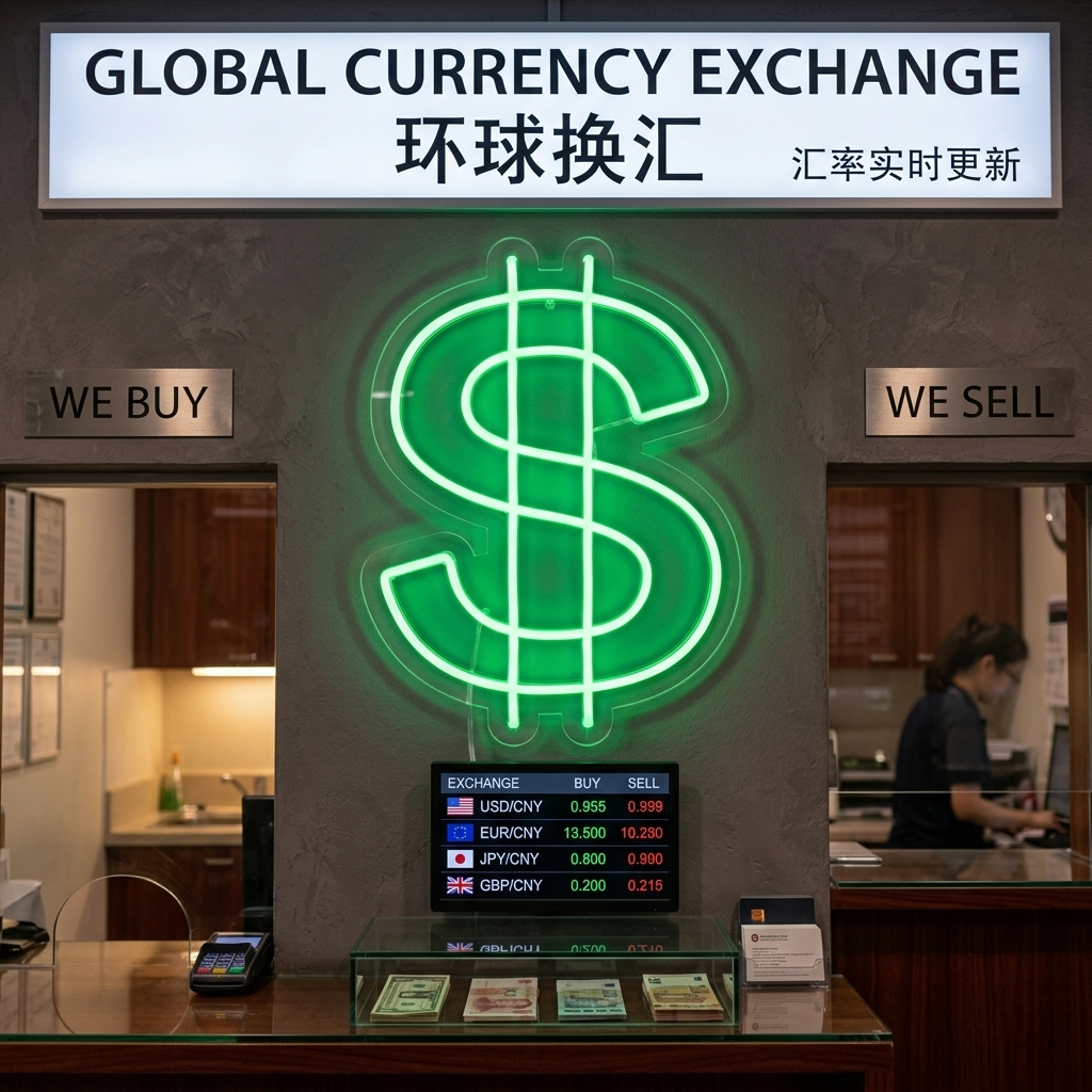 "Dollarsymbol" Neonskylt