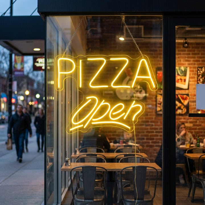 "Pizza Open" Neonskylt