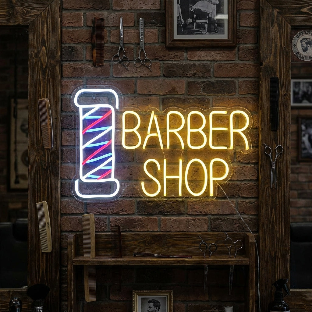 "Barber Shop" Neonskylt