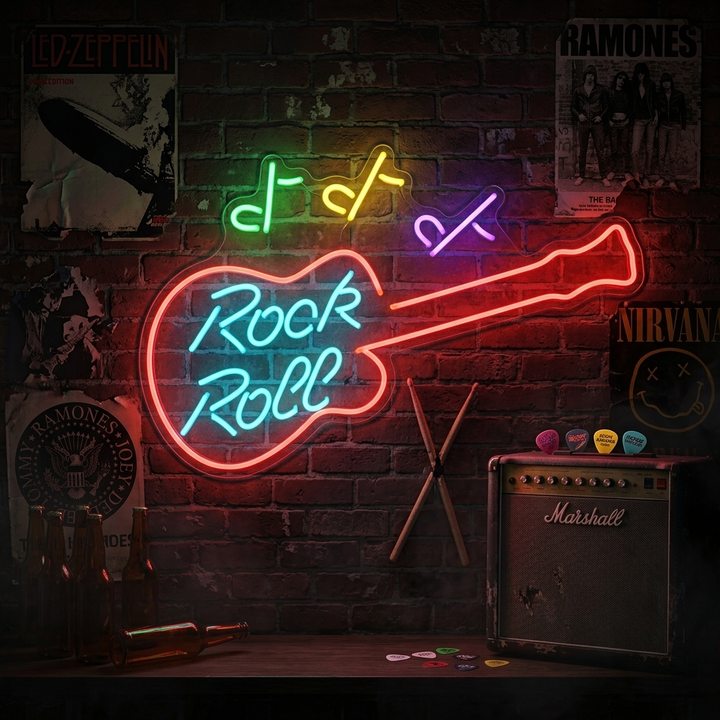 "Rock Roll" Neonskylt