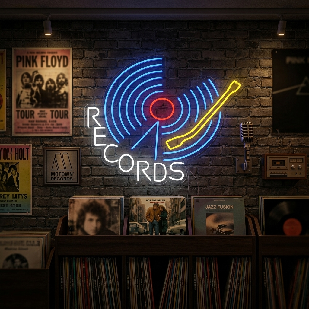 "Records" Neonskylt