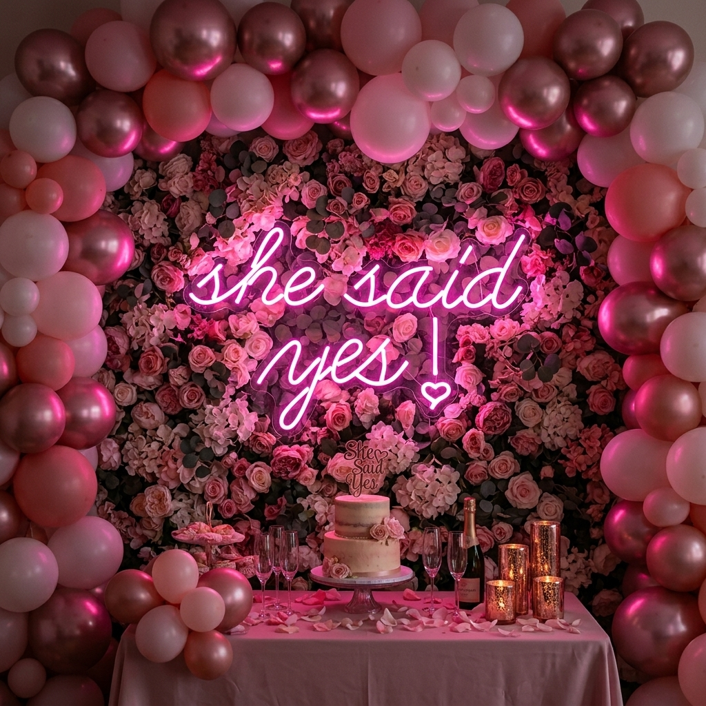 "She Said Yes" Neonskylt