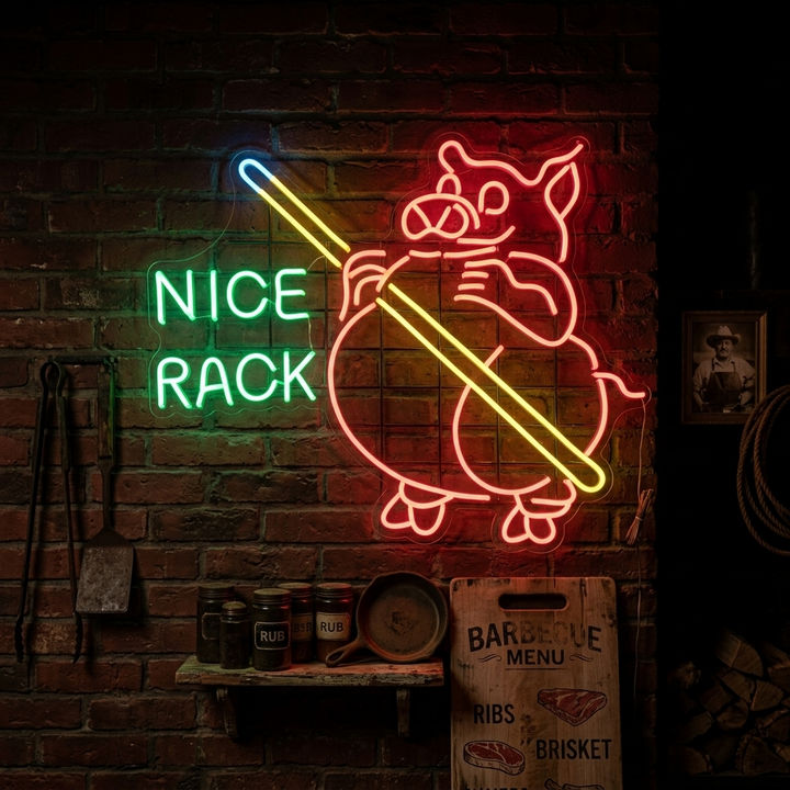 "Nice Rack" Neonskylt