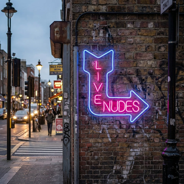 "Live Nudes" Neonskylt