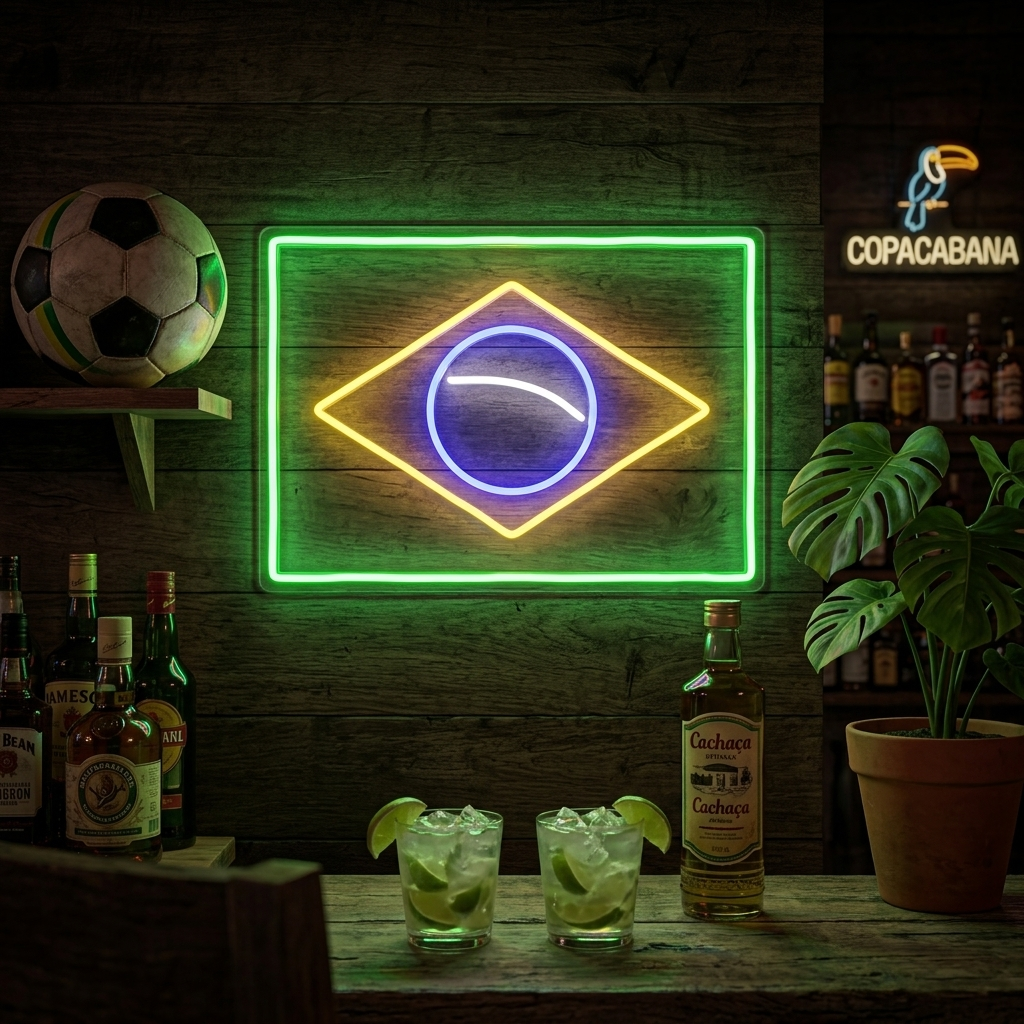 "Brasiliens Flagga" Neonskylt