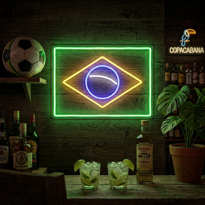"Brasiliens Flagga" Neonskylt