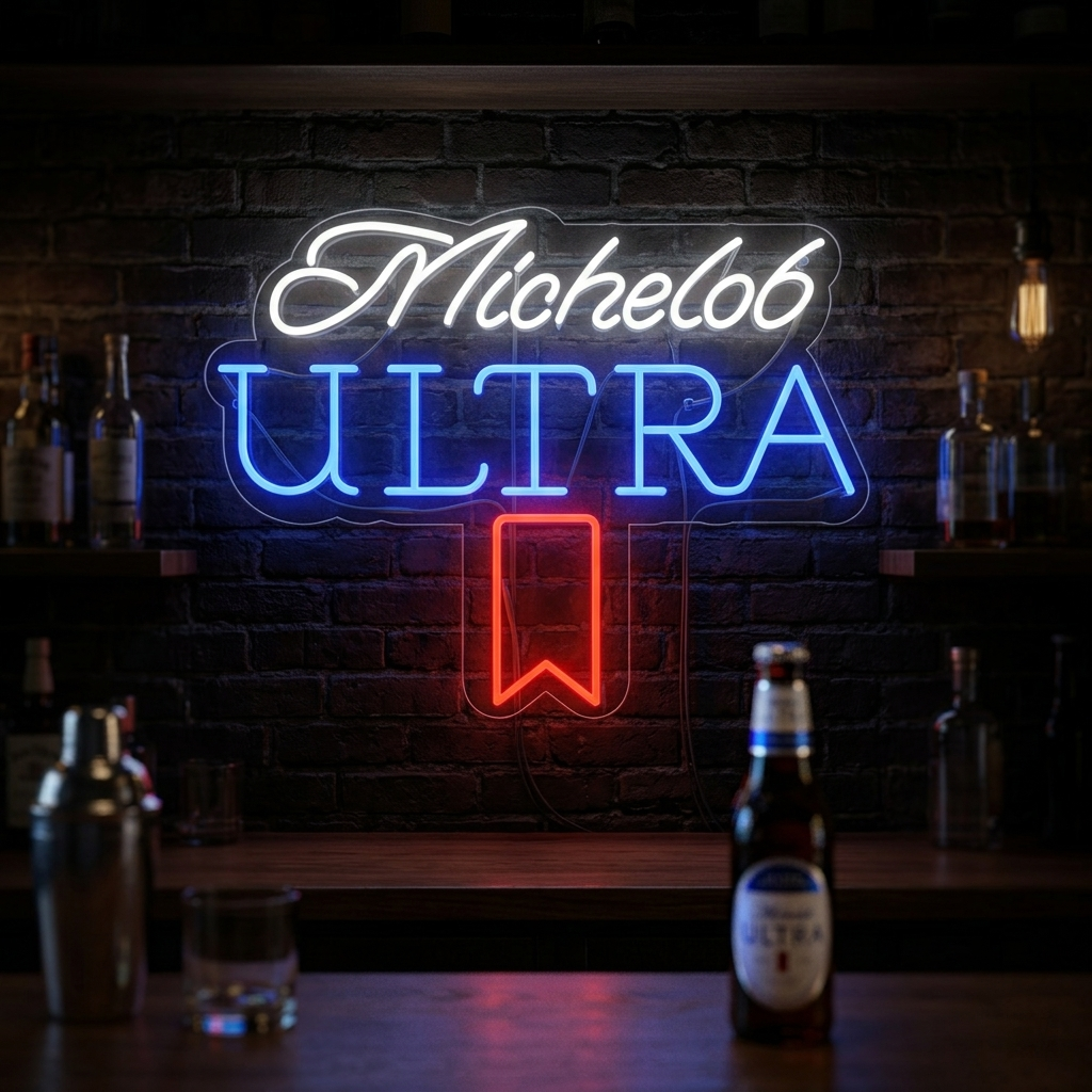 "Vintage Michelob Ultra Ölbar" Neonskylt
