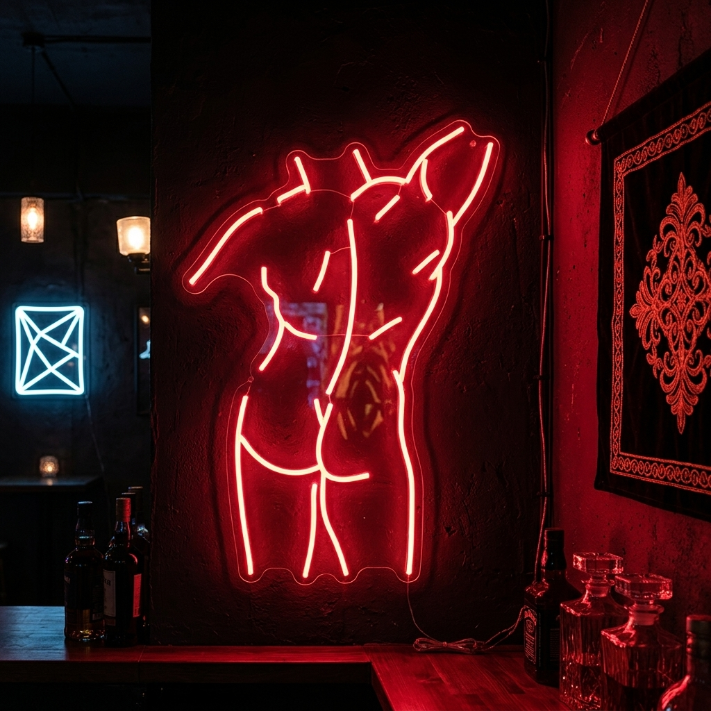 "Manlig Kropp" Neonskylt