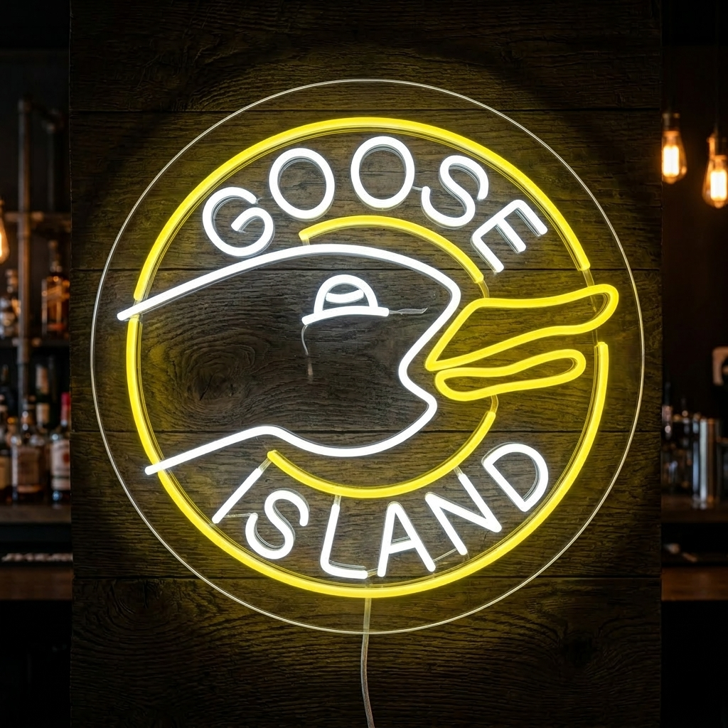 "Goose Island Ölbar" Neonskylt