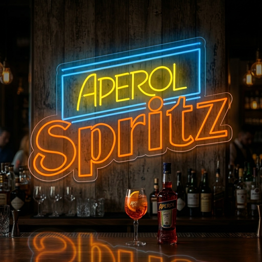 "Aperol Spritz Ölbar" Neonskylt
