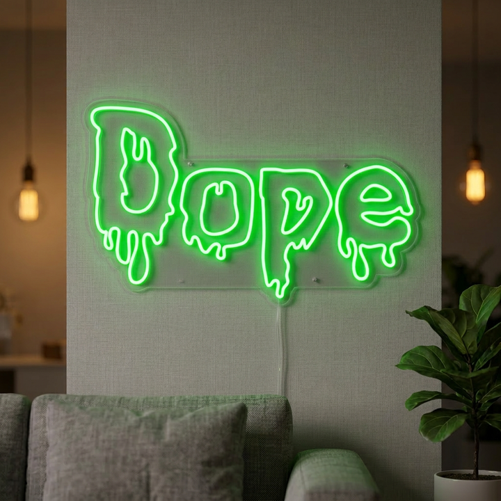 "Marijuana Dope" Neonskylt