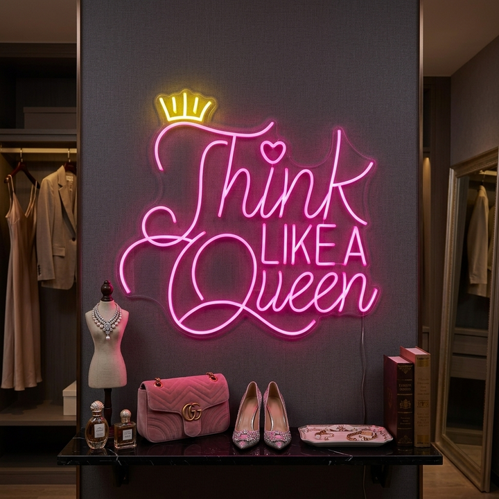 "Think Like A Queen" Neonskylt