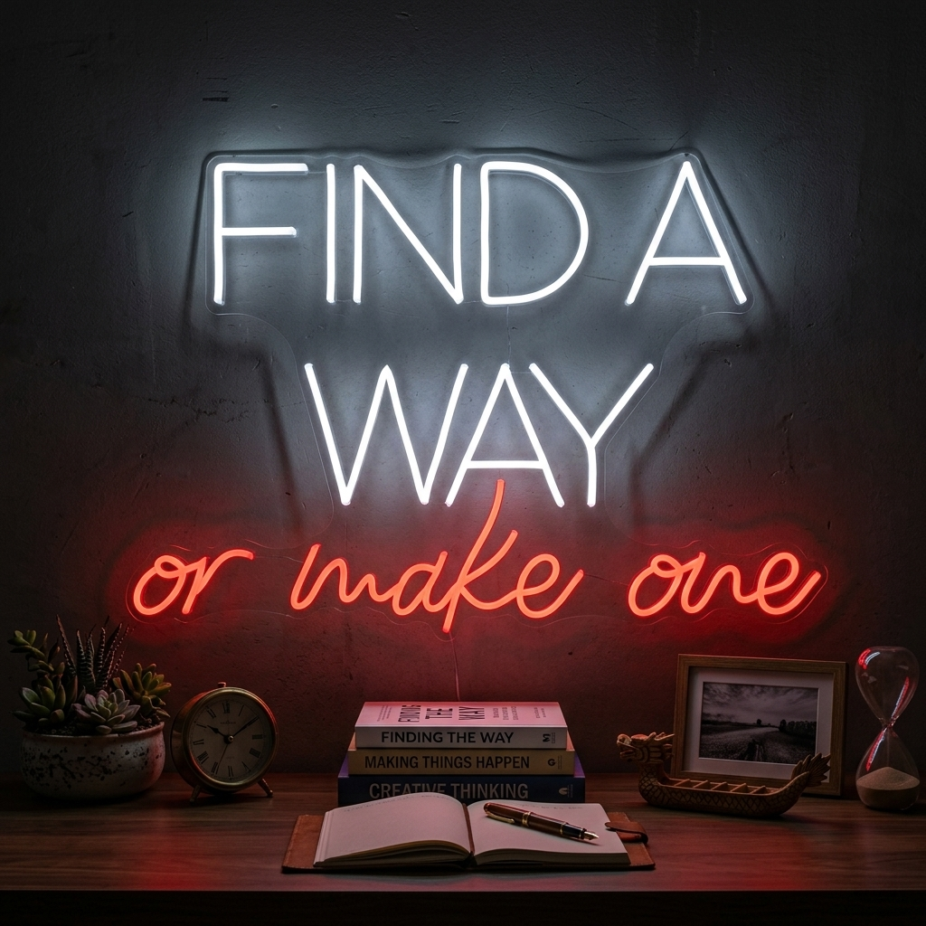"Find A Way Or Make One" Neonskylt